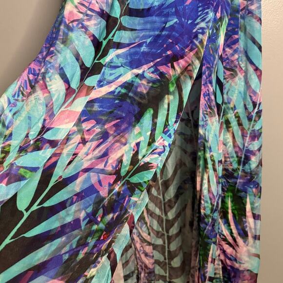 Shahida Parides M/L Maxi Dress Tropical Silk Embellished Goddess Palm RV $419 - Picture 13 of 15